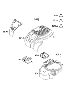 Blower Housing Group Diagram and Parts List for 092J0B-0014-H5 020000 - 09Z999 Briggs and Stratton Engine